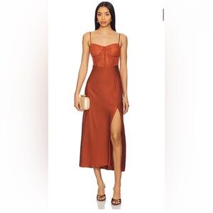 ASTR the label- Bustier Dress in Rust Orange